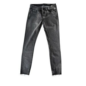 BLANKNYC Dark Gray Skinny Distressed Hem Jeans Size 26